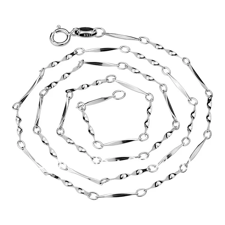 OMH оптовая продажа ювелирных изделий Настоящее серебро 925 женщин длина 45 см