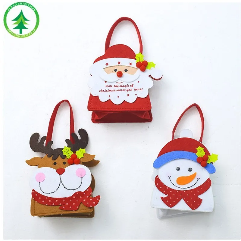 Новый рождественский мультяшный мешок для конфет Рождество Войлок портативный