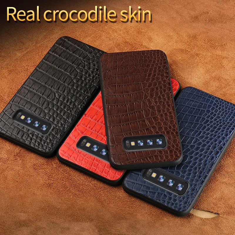 Luxury Genuine Leather case For Samsung Galaxy s10 9 8 7 6 plus Shockproof Crocodile funda back cover Note a50 |