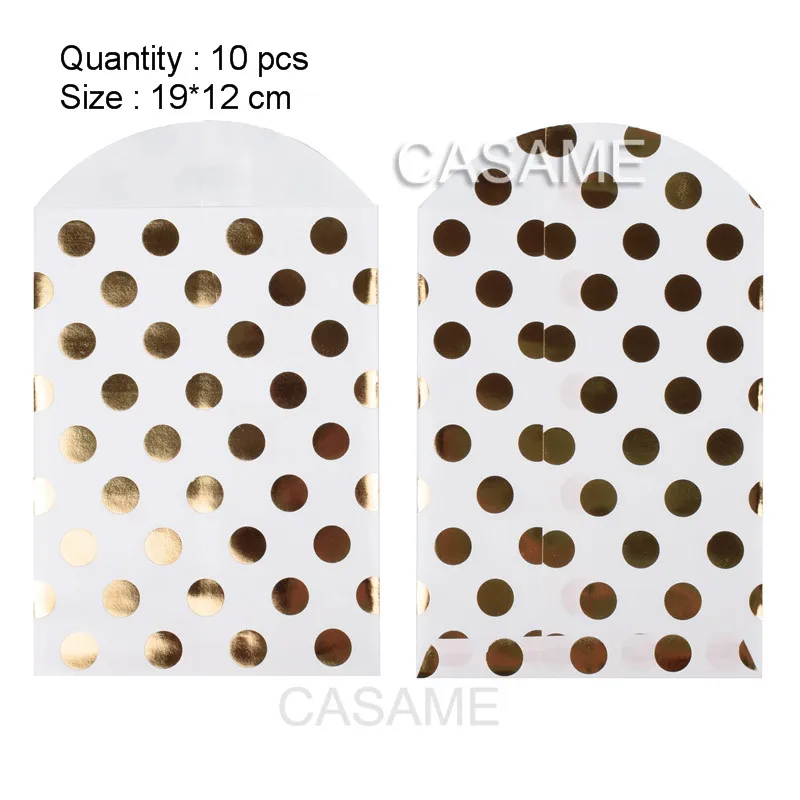 10 pcs gold dot Подарочная коробка, коробка для конфет, крафт-пакет, бумажные Золотые сумки с принтом, бумажные мешки для украшения дня рождения, свадьбы, ленты из фольги - Цвет: 10 pcs gold dot