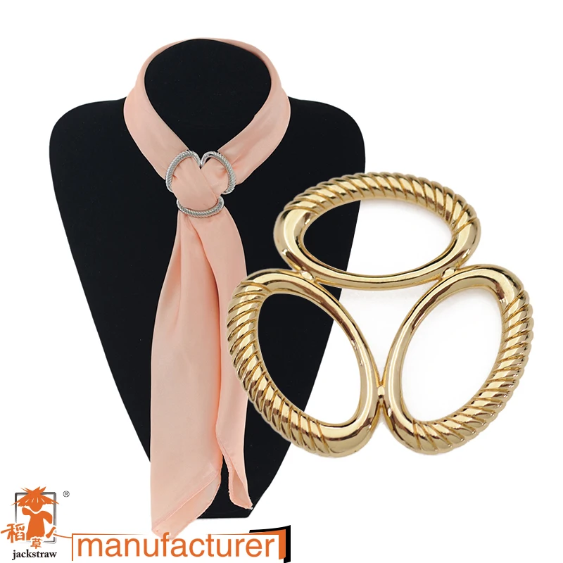 Высококачественные овальные шелковые шарфы с тремя кольцами оптовая продажа