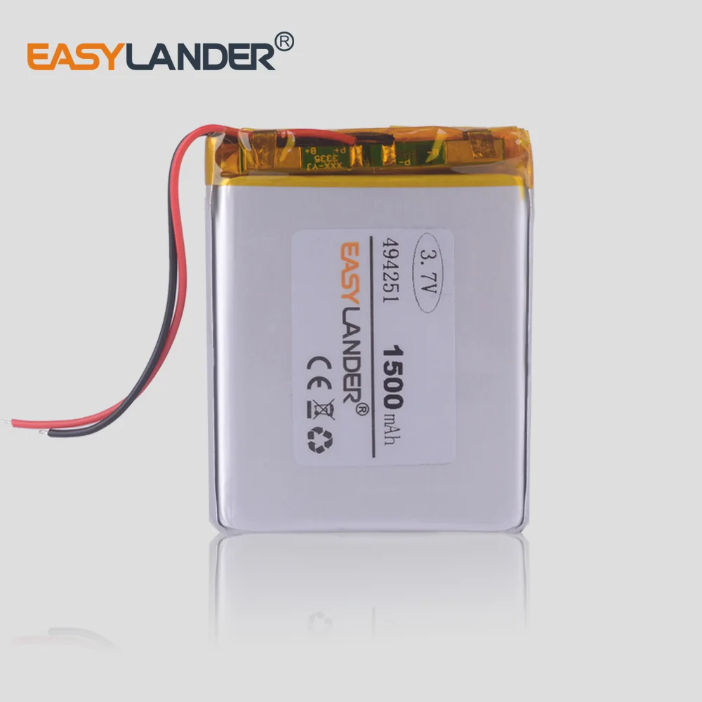 494251 3 7 v 1500mAh литиевая полимерная аккумуляторная батарея для dvr навигатора