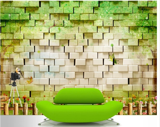 Обои на заказ для младенцев большие фрески 3 d кирпичная стена детской комнаты ТВ