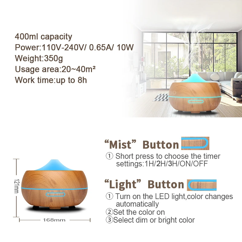 300 мл холодный туман увлажнитель ароматерапия диффузор Ультразвуковой
