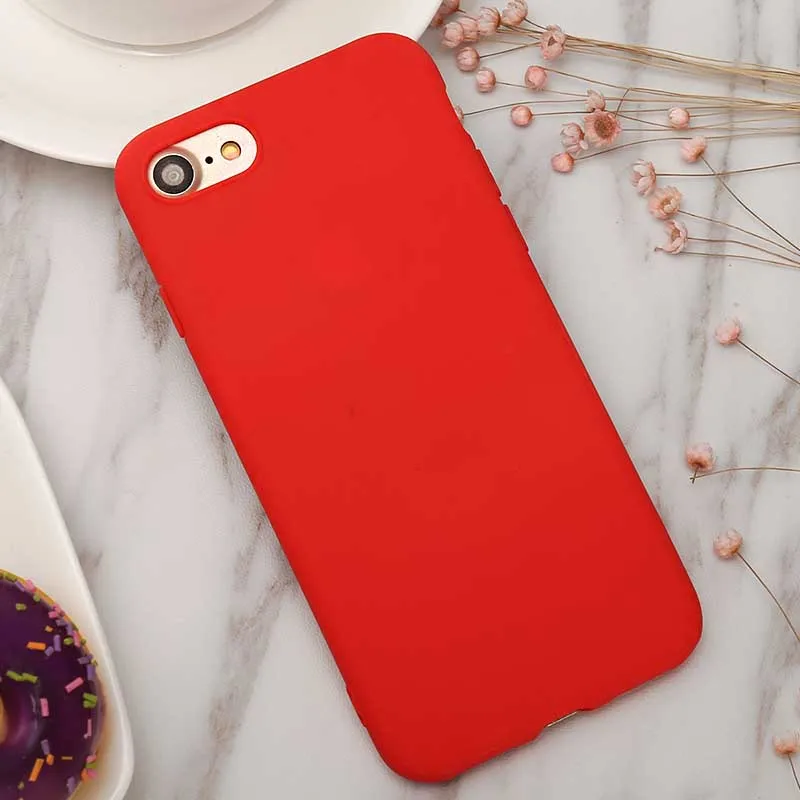 Luxury Red Case For iPhone X XR XS Max 5 5S SE 6 6S 7 8 Plus 11 Pro 2019 6.1In Soft TPU Silicone Ultra-thin Simple Back Cover |