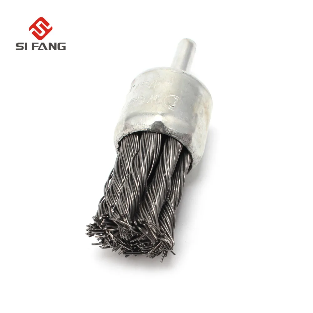 

2Pcs 1" Knot Wire End Brush Stainless Steel with 1/4" Shank For Die Grinder Drill