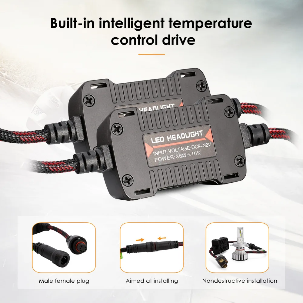 Oslamp 72 W фары для 6000LM H4 H7 H11 9005 9006 Автомобильные светодиодные лампы передних фар