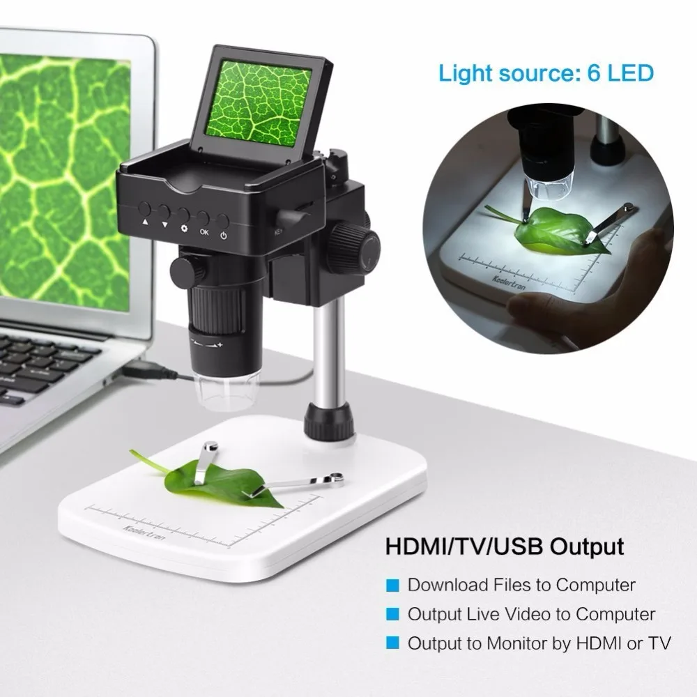 AOMEKIE 1080P HDMI/AV/USB цифровой микроскоп зум 20 220X с регулируемой подставкой и 6