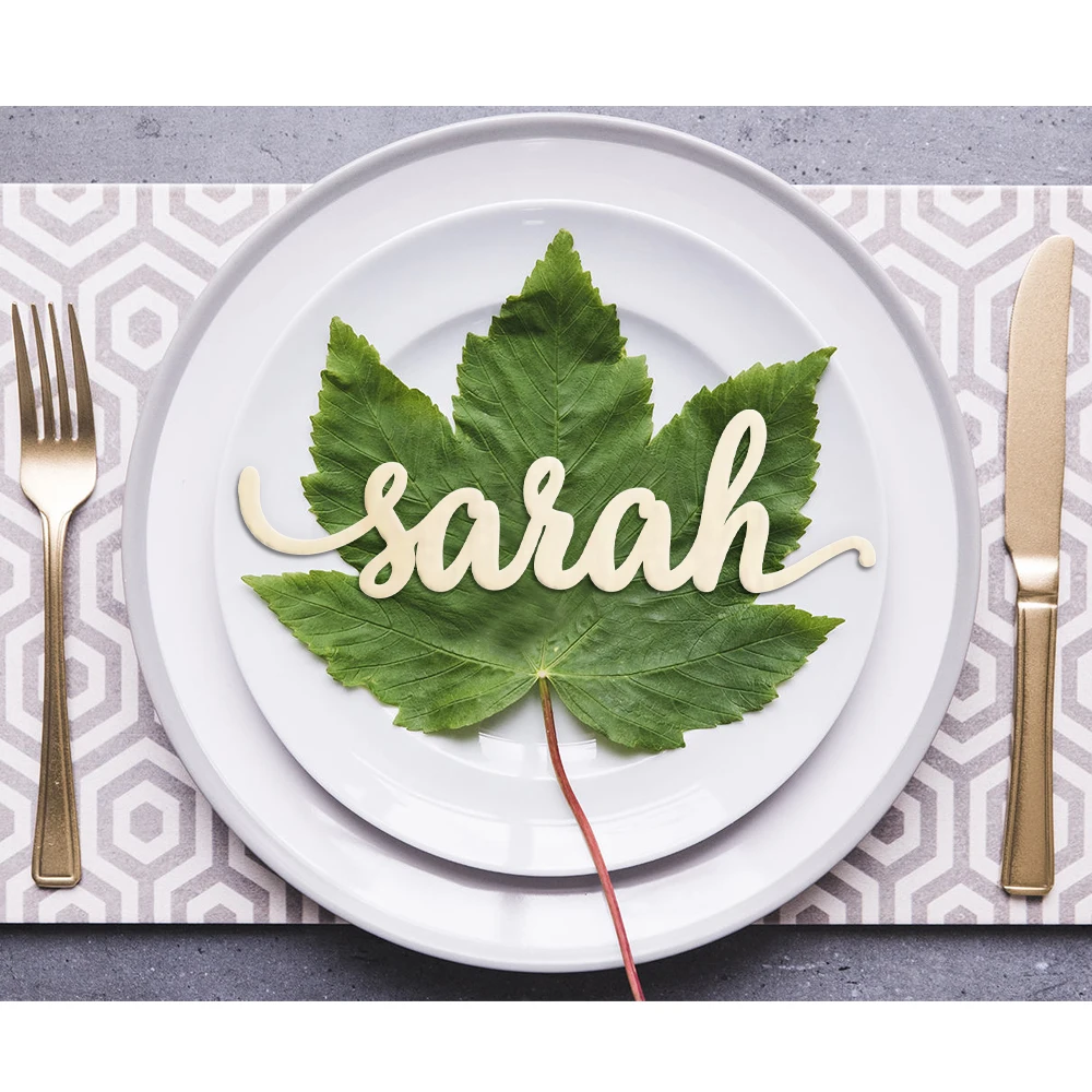 25 шт. лазерная резка названий для свадеб персонализированные деревянные надписи