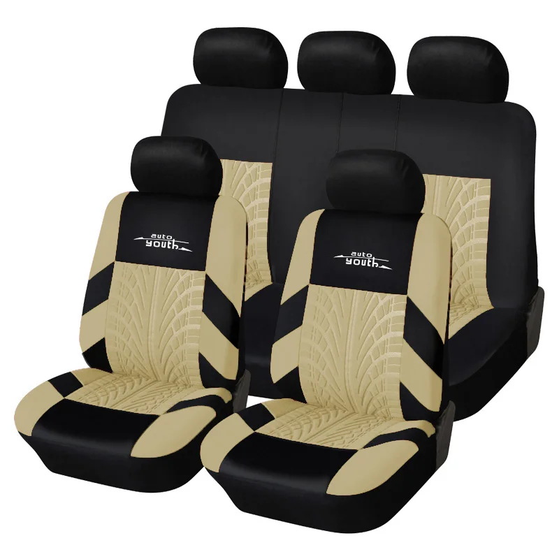 BEIGE AUTOYOUTH покрышки для сидений и поддержка Полный автомобильный чехол для сидений универсальные автомобильные аксессуары для интерьера серый протектор для сидений автомобиля - Название цвета: BEIGE