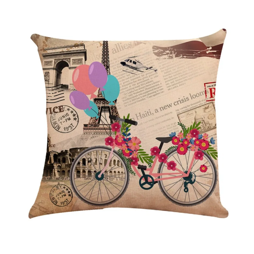 Декоративная наволочка для велосипеда серия семейных чехлов дивана льняная
