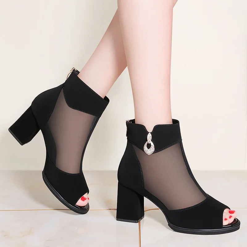 2019 г. новые летние женские пикантные туфли на высоком каблуке с открытым носком