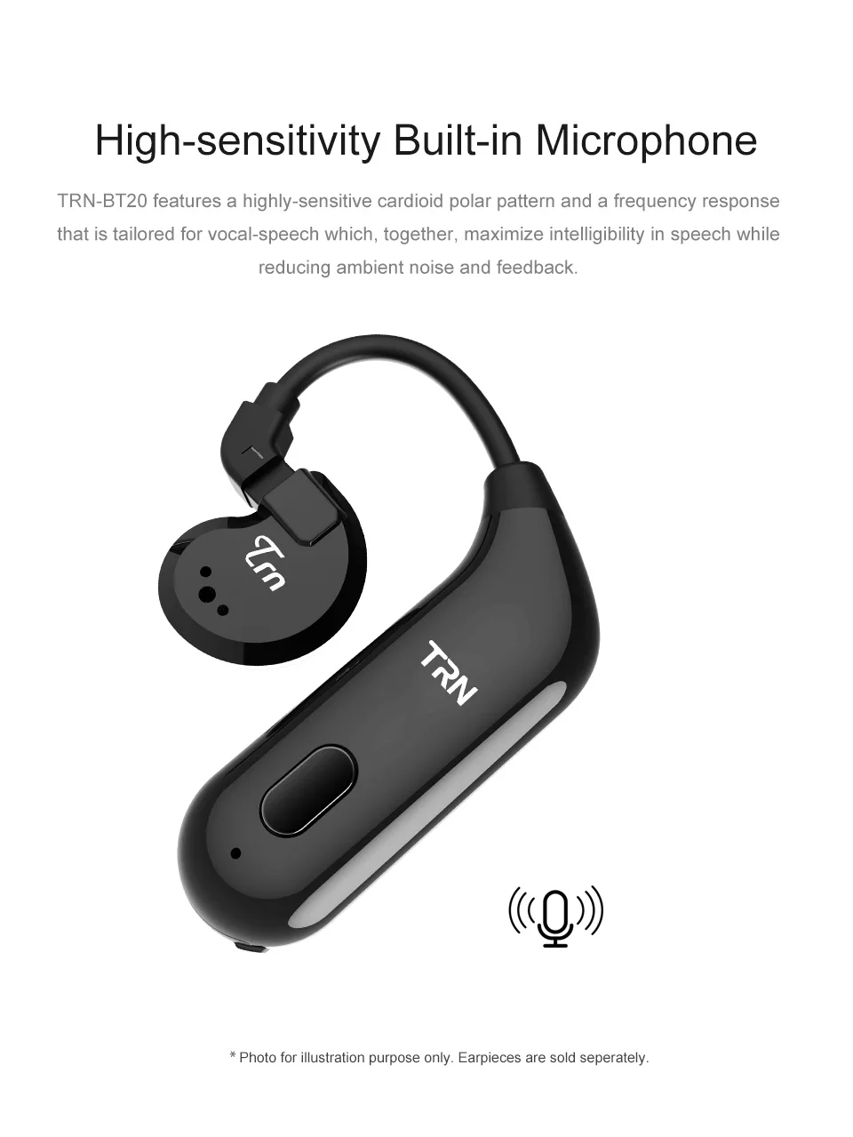 TRN BT20 Bluetooth обновление уши 5,0 Bluetooth наушники Обновление кабель для бега Bluetooth гарнитура Кабель V80 IM2 IM1 BT10 V30 T2 AIR bq3