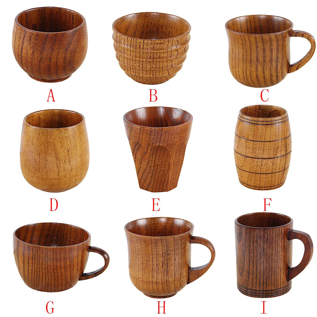 Здоровая первобытная чайная чашка ручной работы из натурального массива дерева