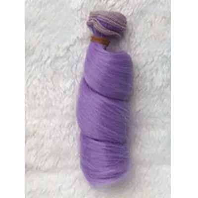 Purple Новинка 15 см парики с волнистыми волосами для куклы коричневый хаки Высокая температура термостойкие волосы куклы 1/3 1/4 1/6 BJD diy куклы парики - Цвет: Purple