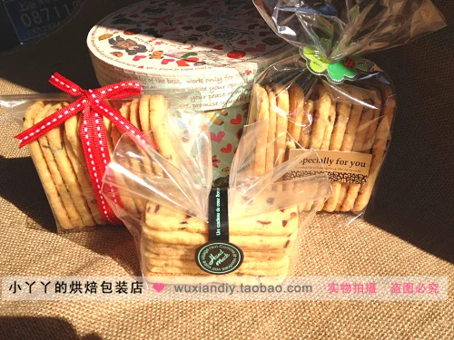 200 шт. прозрачный целлофановый Печенье сумка Пластик пакеты с устойчивым дном для