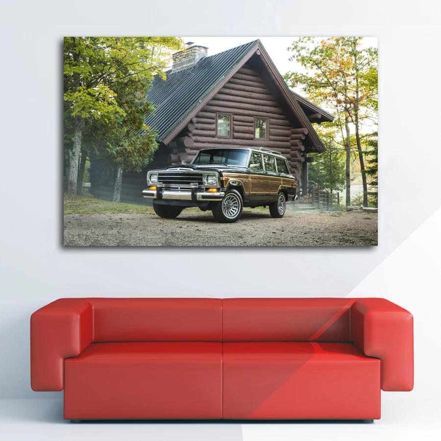Jeeps Grand Wagoneer stationwagon SUV искусство на стену автомобиля картина постер Холст