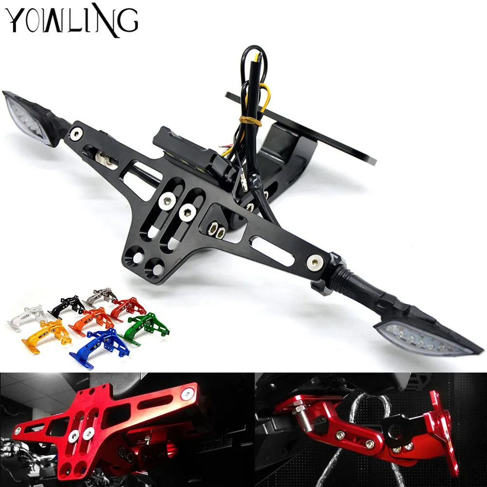 

For YAMAHA YZF R3 R6 R25 MT25 MT03 MT07 Motorcycle Fender Eliminator Registration Plate Bracket License Plate Holder LED Light