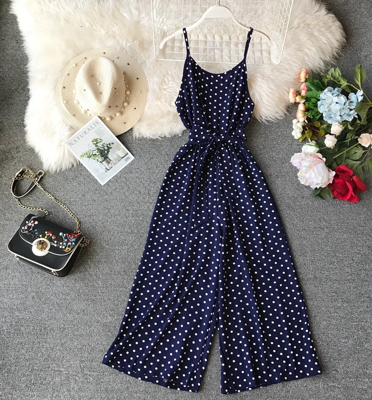 ALPHALMODA весенний женский Профессиональный повседневный комбинезон до середины икры с высокой талией, женский комбинезон в горошек