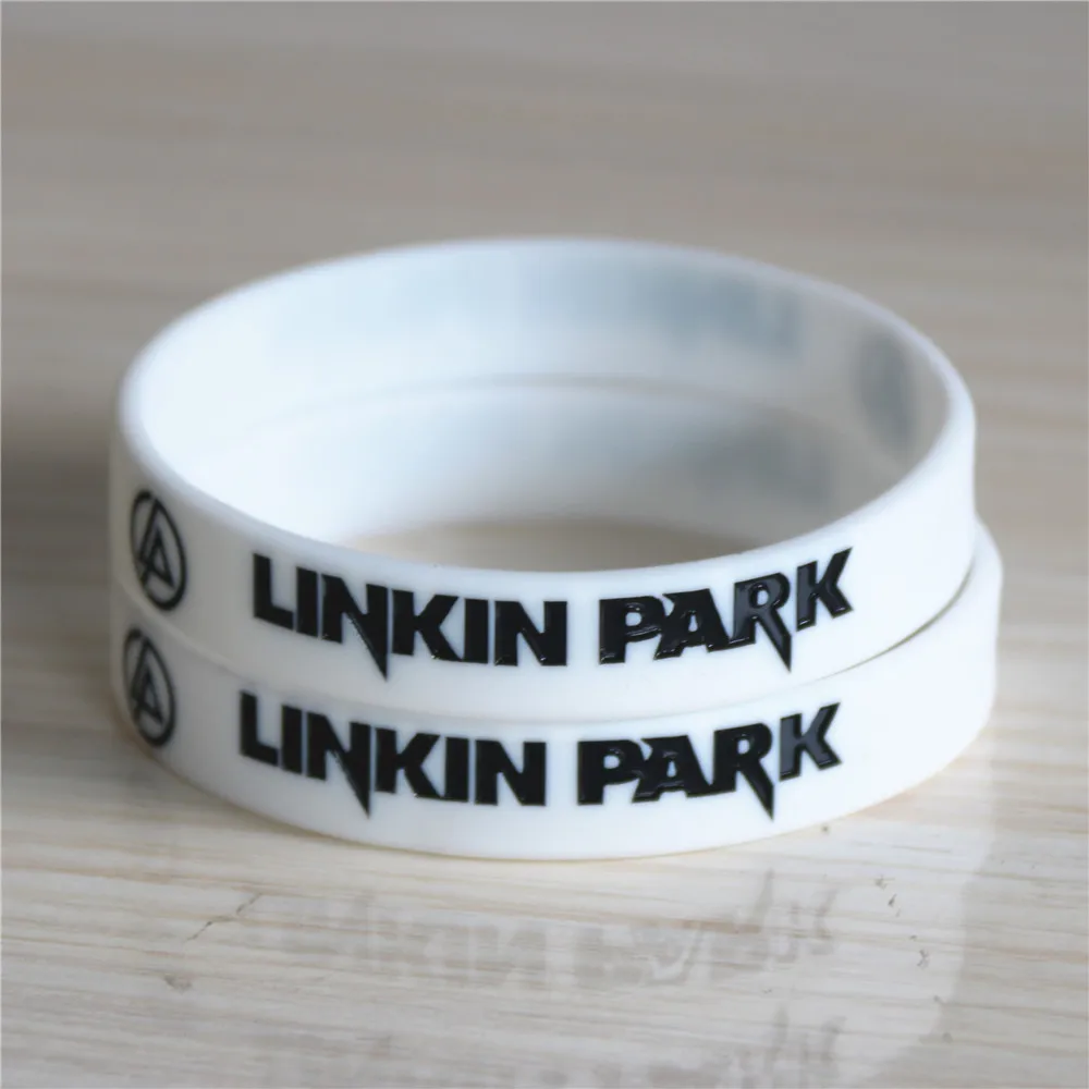 LUKENI 1 шт. Лидер продаж LINKIN PARK Band Силиконовый Браслет черный белый рок музыка группа силиконовые браслеты и браслеты подарок SH072