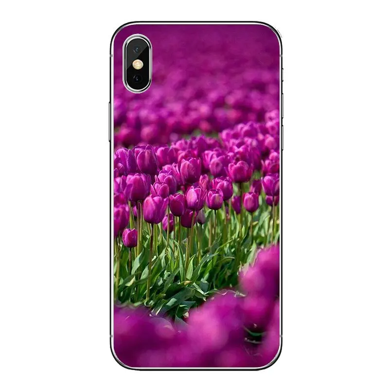 Для samsung Galaxy Note 8 9 S9 S10 A8 A9 Star Lite плюс A6S A9S Синий Весна Красочные тюльпаны прозрачный