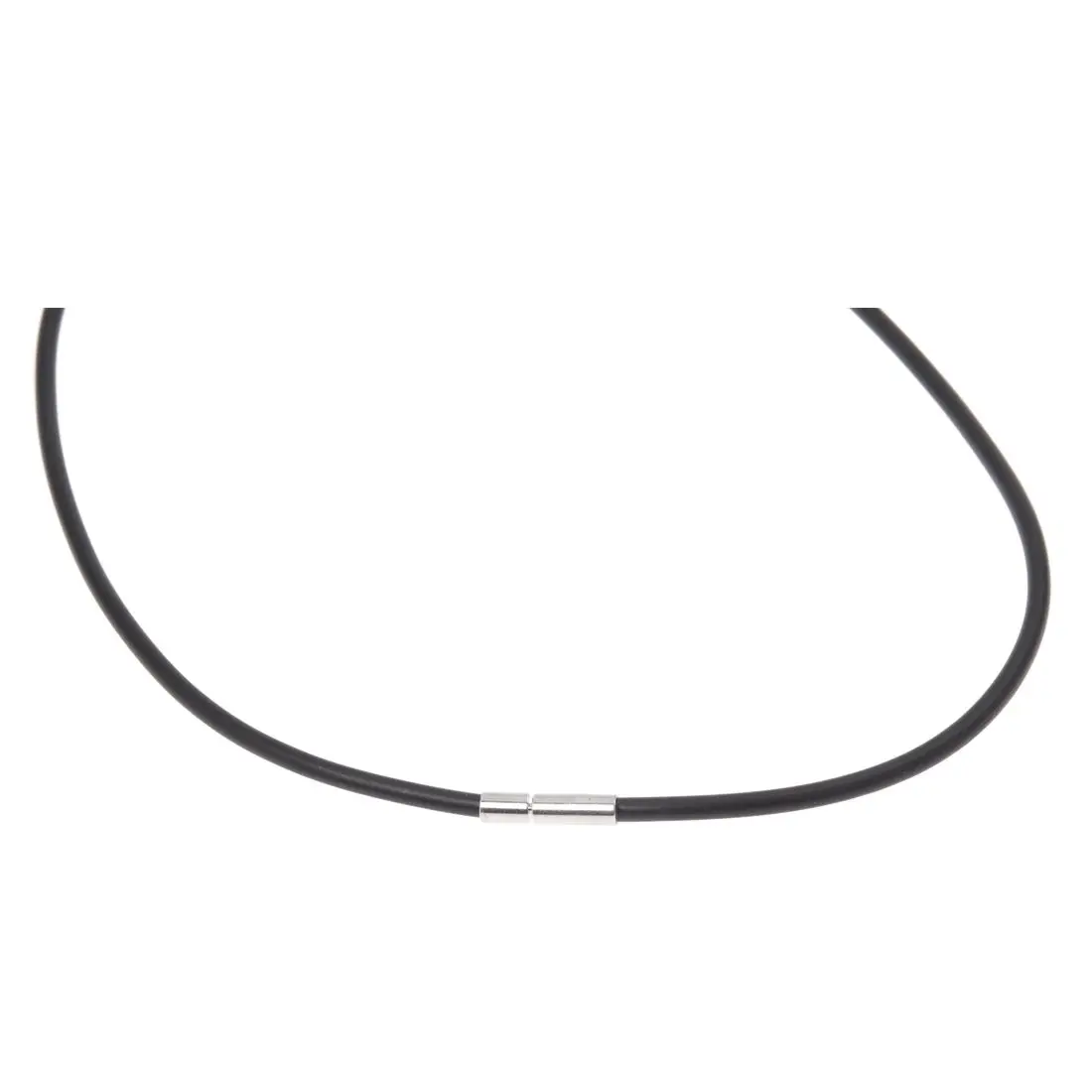 3 мм черный резиновый шнурок для ожерелья с застежкой из нержавеющей стали 18
