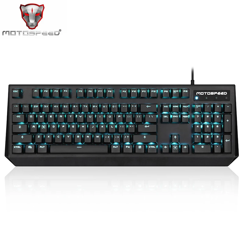 Motospeed K95 USB настоящая механическая клавиатура Проводная 104 клавиши синий