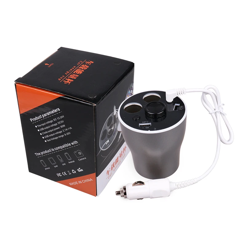 Чашки автомобильное зарядное устройство многофункциональный дисплей 2USB DC12-24V