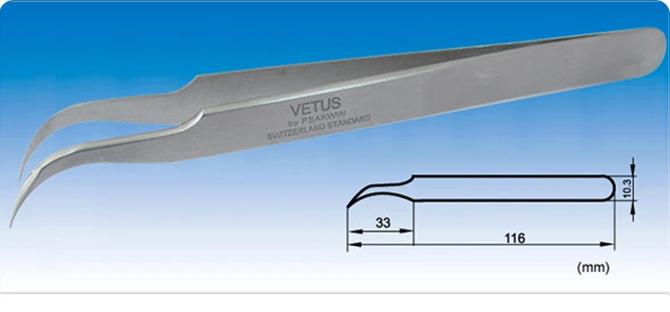 Пинцет VETUS 7SA JP Hyperfine высокоточный Немагнитный антикислотный для ремонта