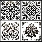 4 шт.упак. 15*15 см DIY домашняя живопись винтажный цветочный узор шаблон для плитки пол мебель живопись декоративный дом