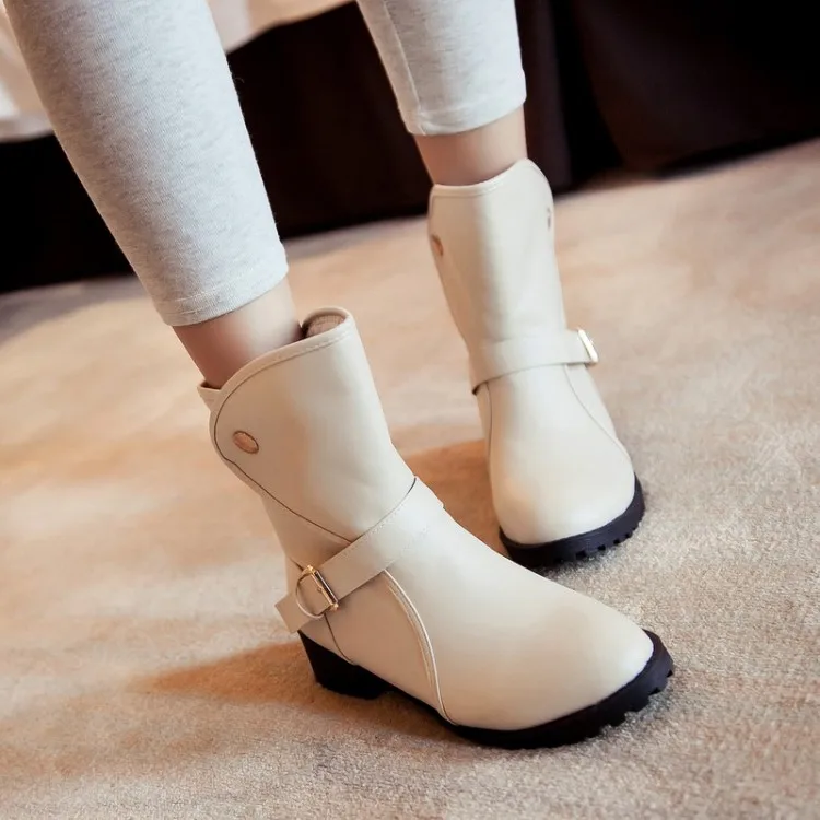 Женские ботильоны с пряжкой и круглым носком размеры 34 43|boots fashion|fashion bootsboots for woman |