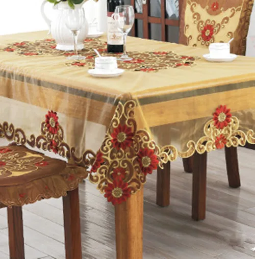 

Embroidered tablecloth chair cover, table flag, household coffee table cloth, tablecloth thickening cloth