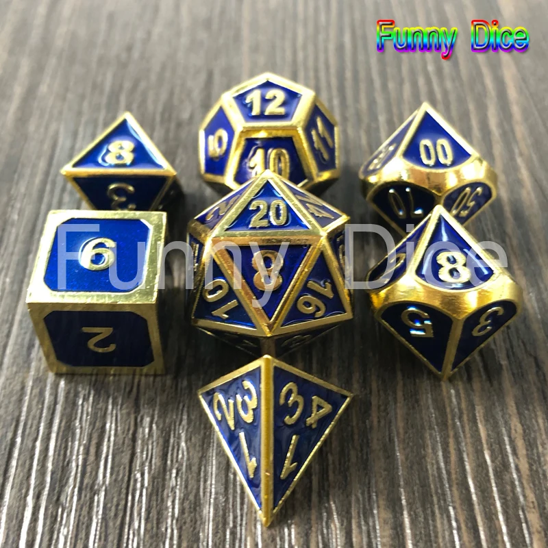 Новый металлический набор 6 цветов 7 игральных костей D4 D6 D8 D10 D % D12 D20 и