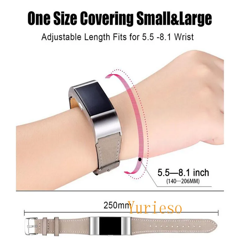 10 штук заменяемых кожаных ремешков для Charge2 с интерфейсом для умных фитнес-часов со стальной рамкой для Charge 2.