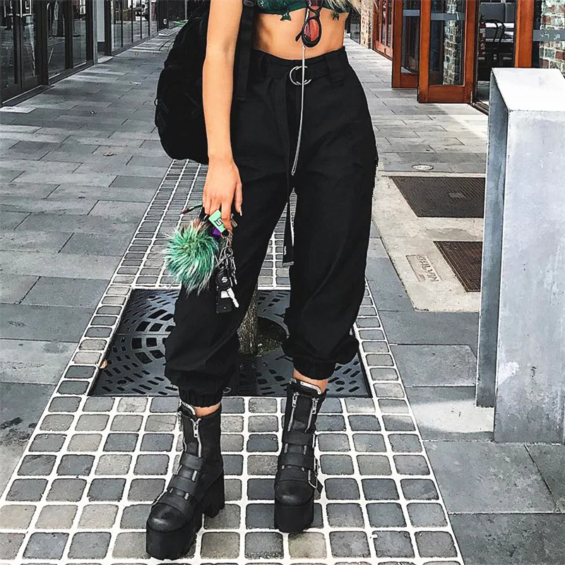 

cargo pants women 2019 fashion gothic wide leg pant female winter happy womens outdoor capris ladies harajuku clothing punk