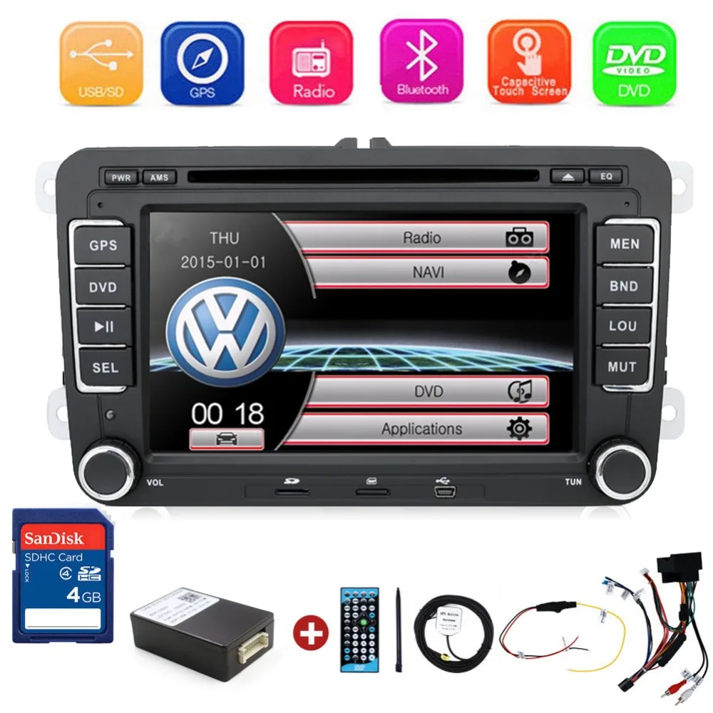 Новый 7 дюймовый 2din автомобильный DVD плеер для VW GOLF 4 5 6 POLO PASSATCC JETTA TIGUAN TOURAN EOS SHARAN