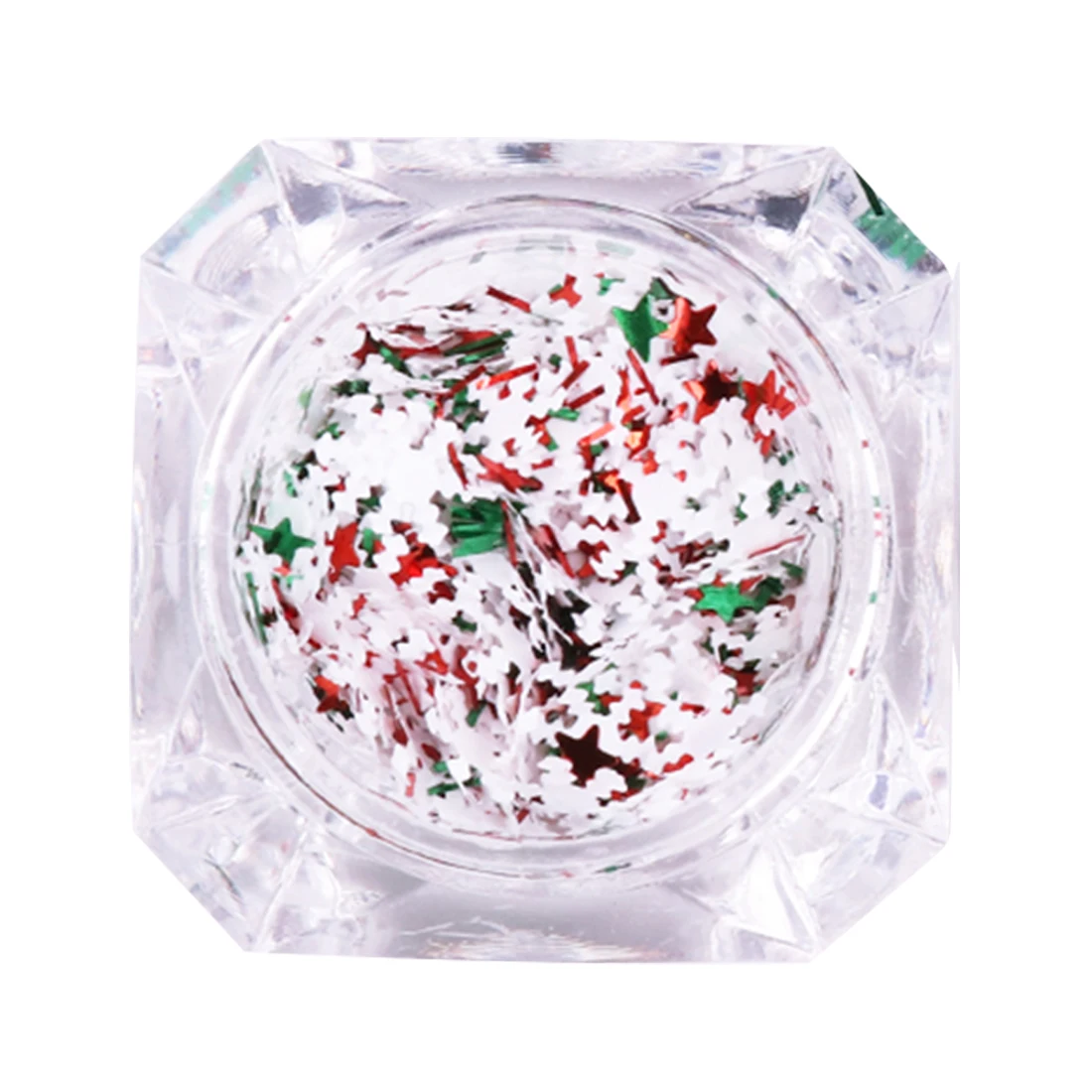 Бежевый Xmas Nail красный зеленый Звезда Сердце и в полоску с белыми Снежинка смешивания Цвет Форма Flake Nail Блестки блестка Рождество декоры - Цвет: Бежевый