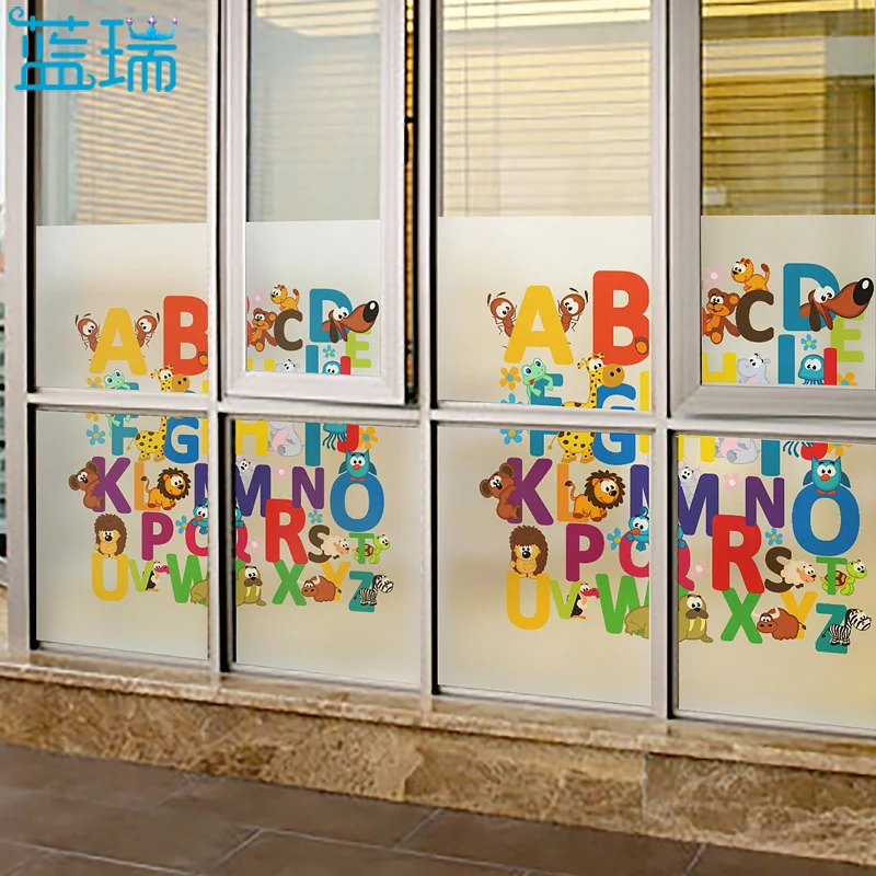 На заказ без клея электростатические скрабы прозрачные 24 животных английские