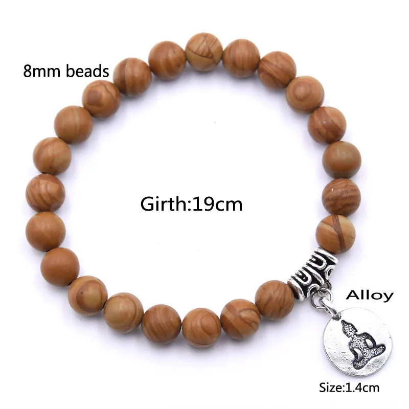 Браслет из натурального камня для йоги женский и мужской браслет с подвеской