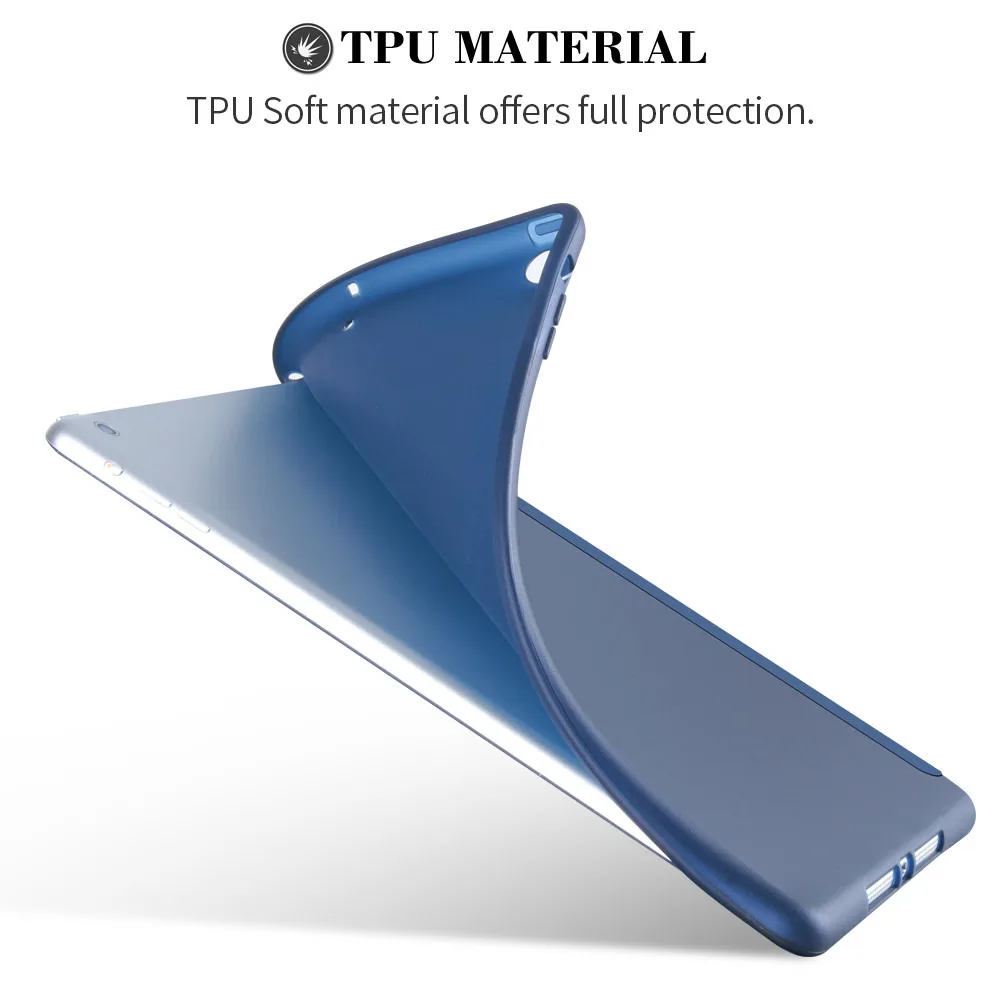Чехол owswin для нового iPad 9,7 TPU кожаный чехол Мягкий силиконовый чехол для iPad умный чехол 9,7 дюймов A1822 A1893