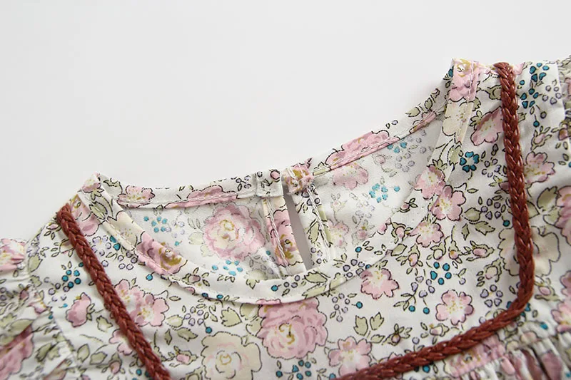 Весна для маленьких девочек s комбинезоны с круглым вырезом и оборками одежда