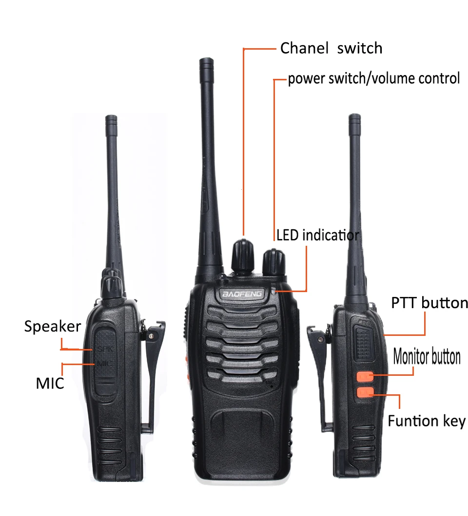 2 шт baofeng BF-888S портативная рация 888s рация 888 comunicador кошелек 10 км охотничий домофон walk talk