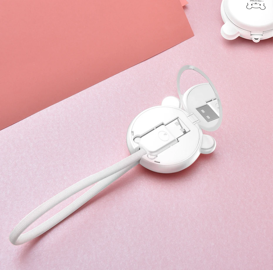Usb-кабель для IPhone 8, 7, 6 Plus, 6 S, 5, 5S, Se, X, IPad Air 2, 4, мини кабели для быстрой зарядки, зарядное устройство для мобильного телефона с зеркалом - Цвет: White
