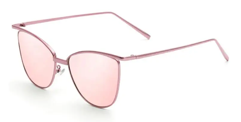 C3 Pink mirror Королевский Девушка Для женщин солнцезащитные очки «кошачий глаз» в классическом Брендовая Дизайнерская обувь солнцезащитные очки для женщин с зеркальным покрытием линз, плоская оправа для линз Oculos UV400 ss469 - Цвет линз: C3 Pink mirror
