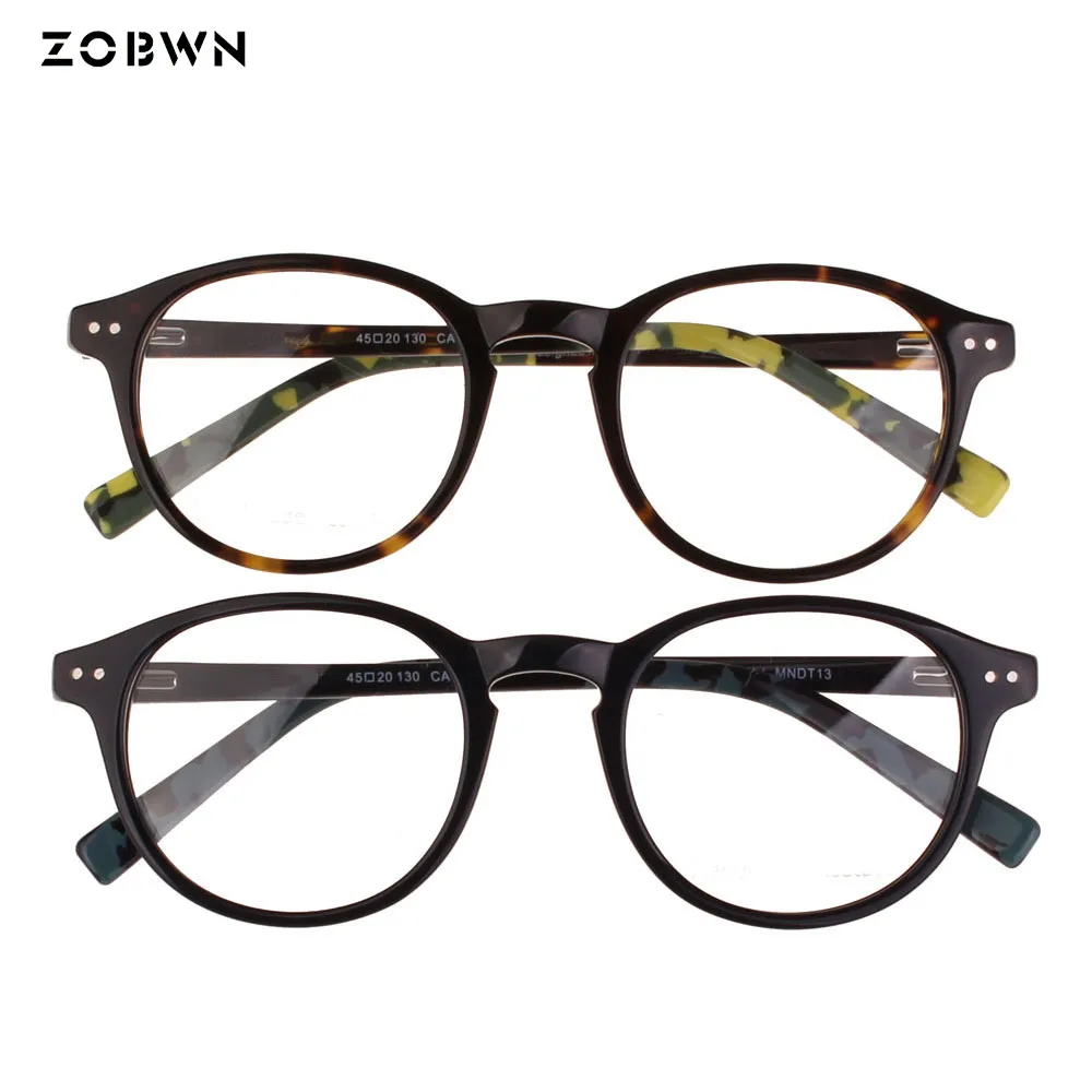 ZOBWN hot 2018 wholesale eyeglasses Branded design round eyewear Frame myopia glasses frame comfortable black eyeglasses frame