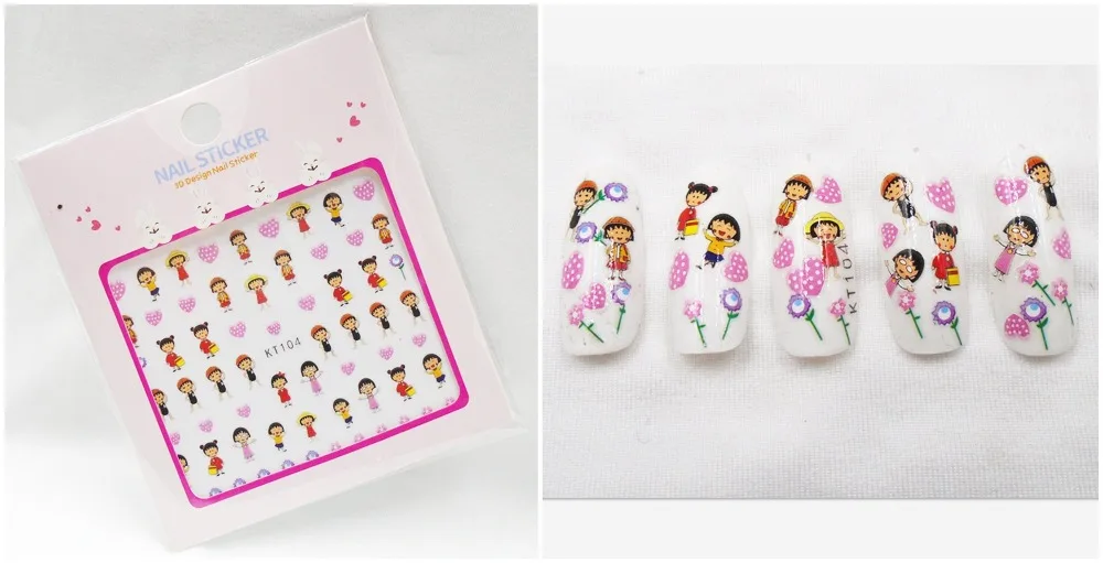 Newest 5sheet 15type Children Girls Cartoons Stickers Designs Gummed glue 3D Decals Makep Art Decorations kt091-105 | Игрушки и хобби