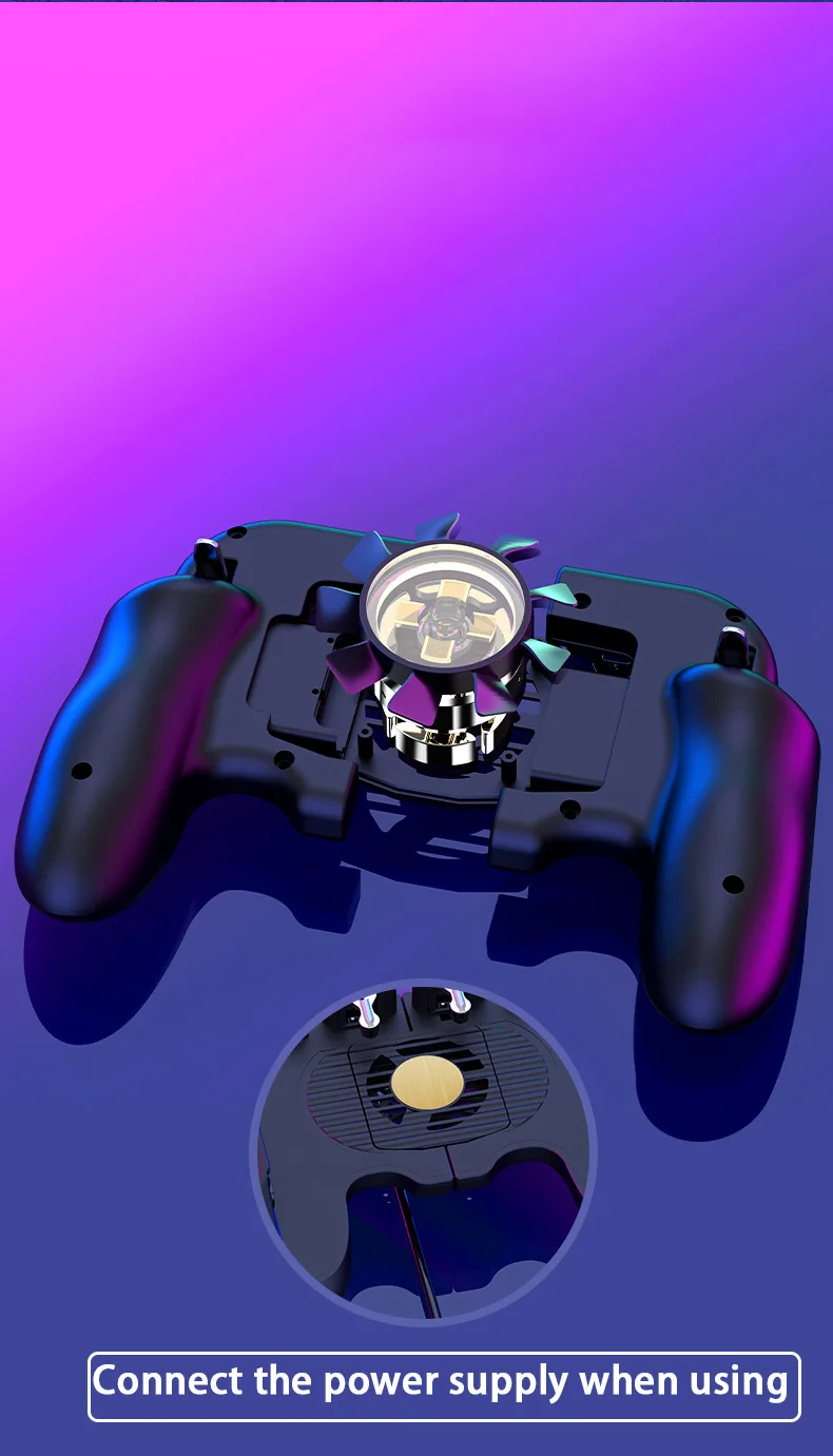 H6 Мобильная игровая ручка интегрированный игровой триггер L1R1Shooter Кнопка огня триггер рассеивания тепла держатель телефона с вентилятором для PUBG