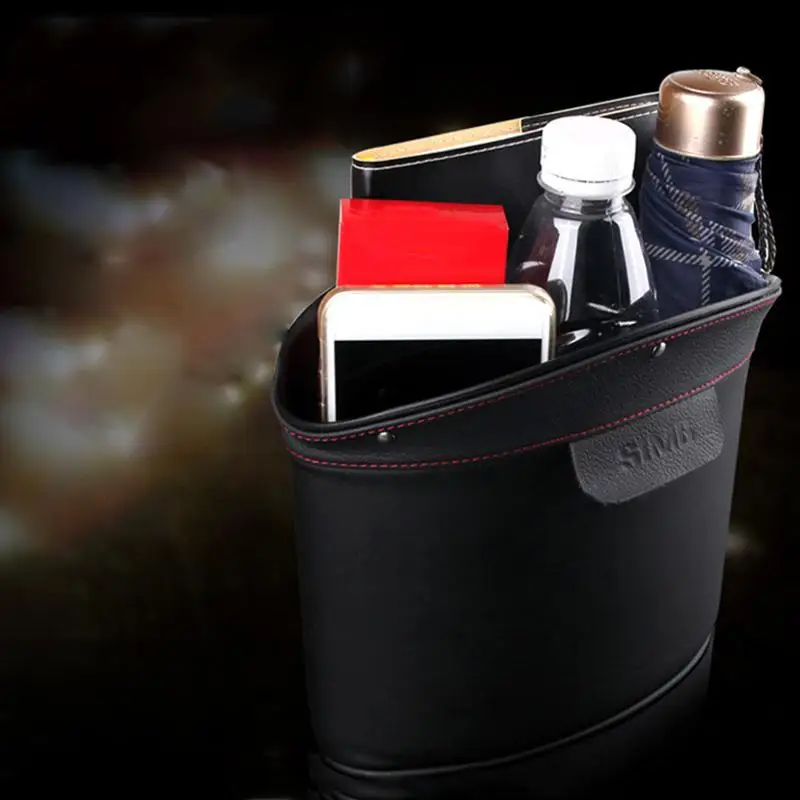LUOEM автомобильный мусорный бак Классическая Кожаная мусорная корзина хранение