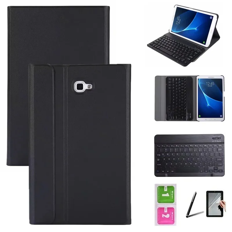 6-в-1 Для samsung Galaxy Tab A6 10,1 дюймов SM-T580 SM-T585-Printed Smart Cover чехол+ Bluetooth клавиатура+ сумка+ стилус+ Защитная пленка на экран+ влажные салфетки - Цвет: DETACHABLE KEYBOARD