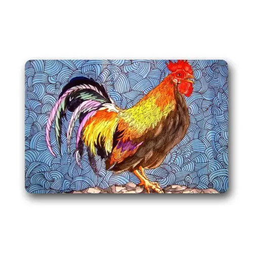 Книги по искусству Петух нескользящей резиновой двери коврик коврики 23.6x15.7